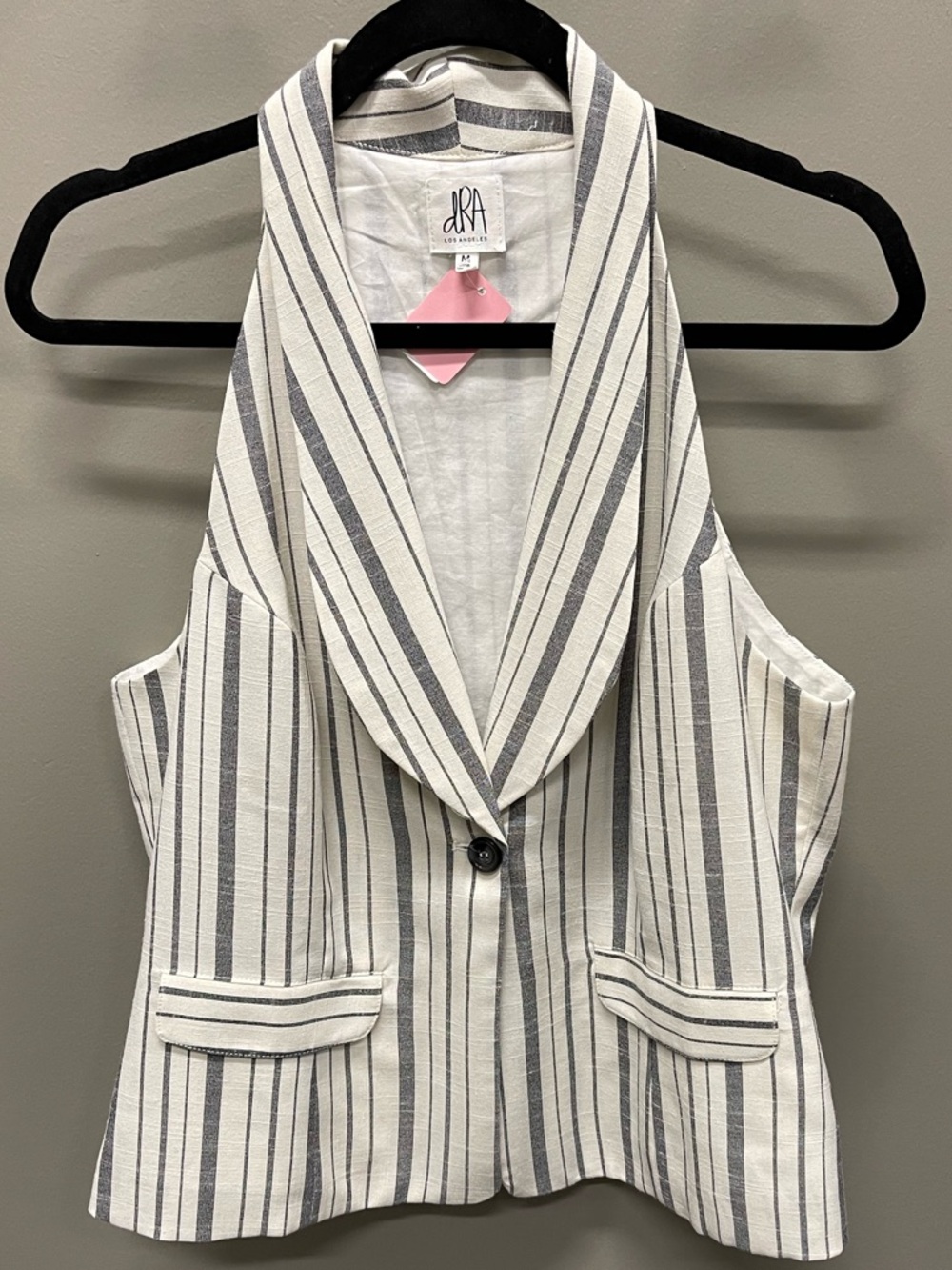 dRA Los Angeles/ Anthropogie Striped Vest in White and Gray
